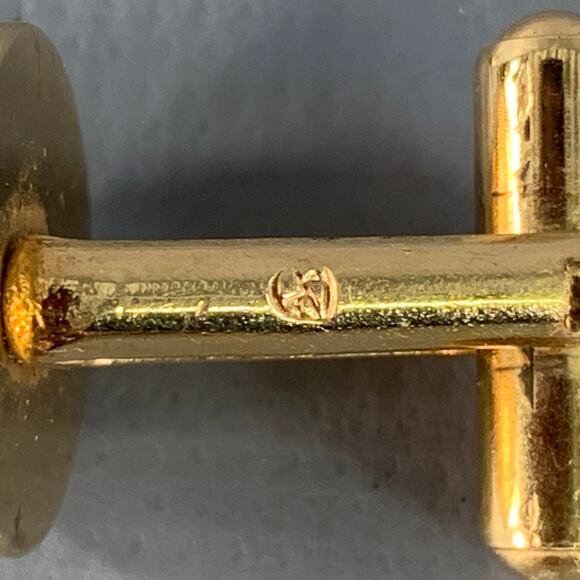 DUNHILL Gold Silver Metal Monogram Cuff Links - Picture 3 of 3